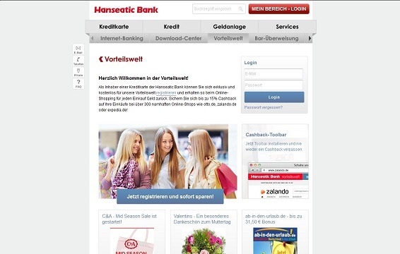 Offizielle Webseite der Hansaeatic Bank Vorteilswelt