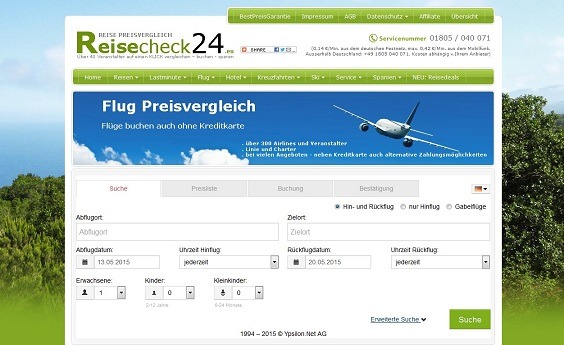 Die offizielle Webseite von Reisecheck24