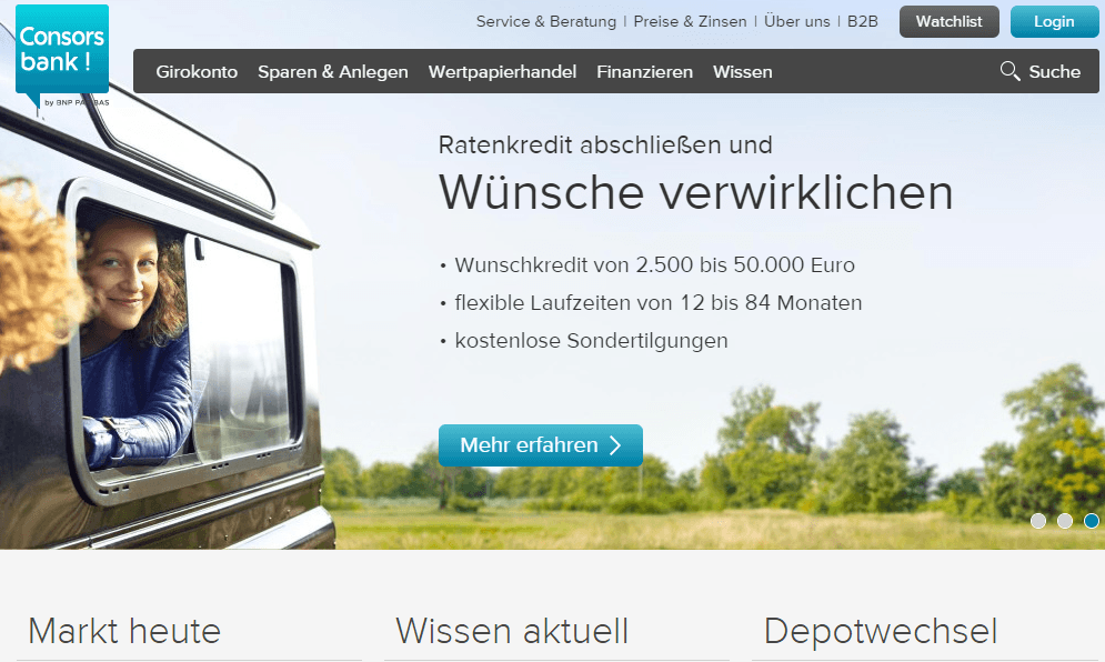 Webseite der consorsbank