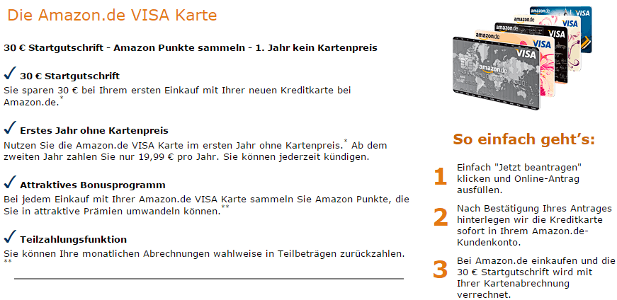  Vorteile der Amazon VISA Card