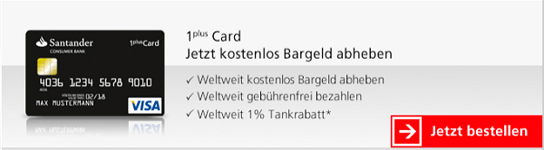 Günstiger tanken mit 1 plus Visa-Card