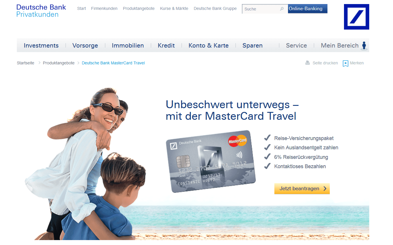 travel card deutsche bank