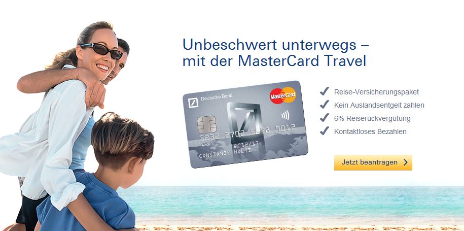 Angebot für die MasterCard Travel von der Deutschen Bank