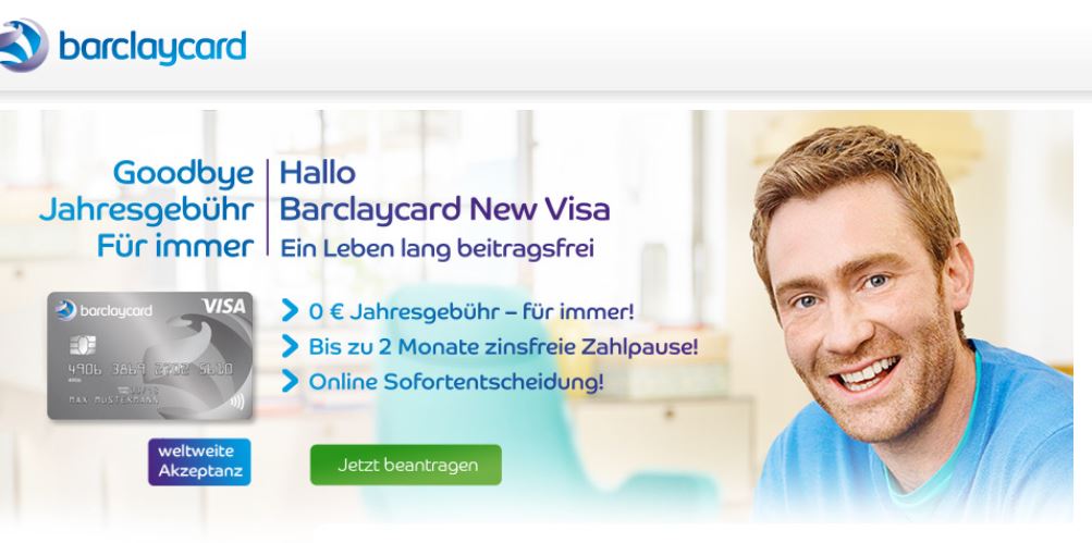 Eine gute Kreditkarte ohne Girokonto: Die Barclaycard New Visa