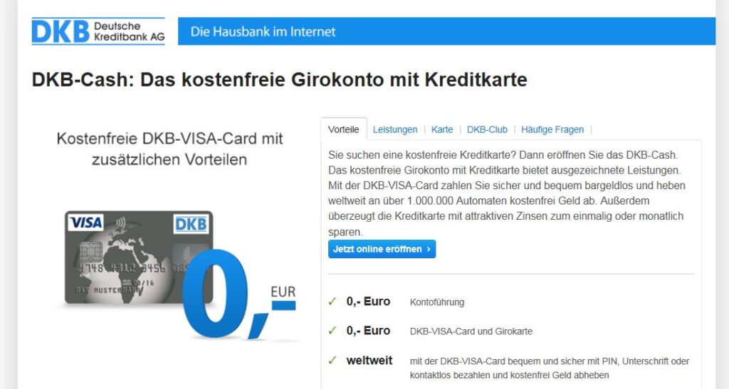 Informationen zur DKB VISA Karte