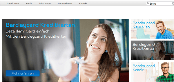 Die Webseite von Barclaycard