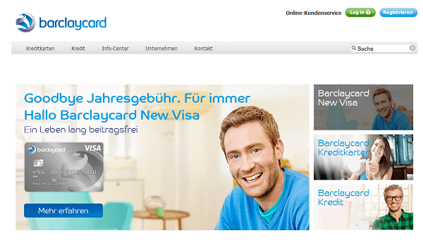 Der Webauftritt von Barclaycard