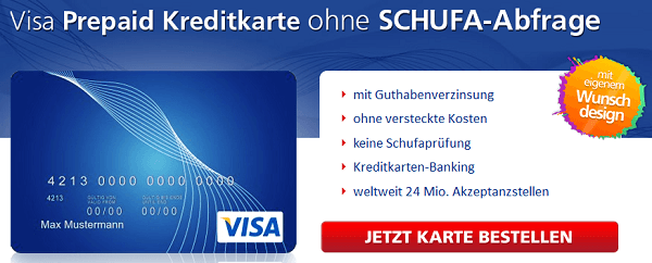 Die Visa Prepaid Kreditkarte