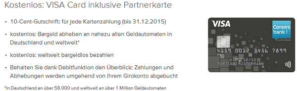 Kostenloses Girokonto der Consorsbank
