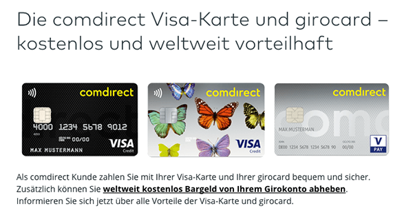 Visa-Karte der Comdirect