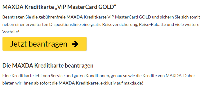 Maxda Kreditkarte