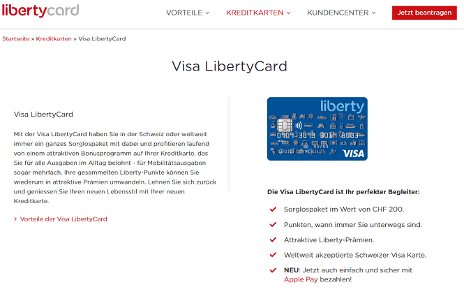 VISA LibertyCard Überblick