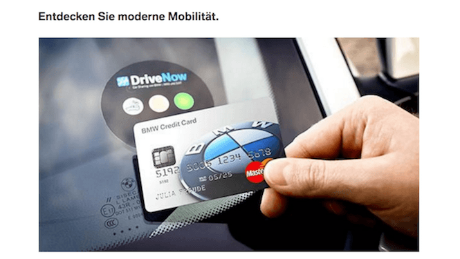 BMW Credit Card DriveNow