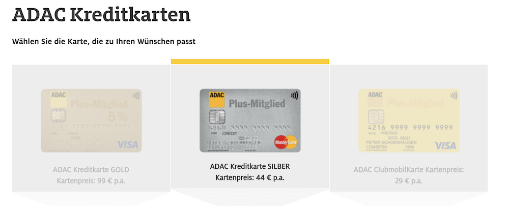 ADAC Kreditkarten